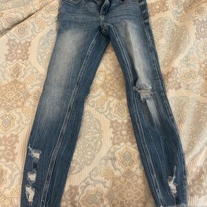 KanCan Women's Distressed Skinny Jeans - Blue